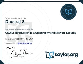 CS260: Introduction to Cryptography and Network Security